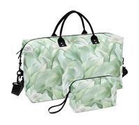 Calla Lily Fiori Colori Pastello Verde Menta Decorativo Carry On Borsa Oggetto Personale Borsa da Palestra Duffel Bag con Toiletry Bag per Trekking Grande Capacità Bolsa de Mano para ropa de