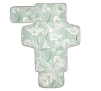 Calla Lily Flower Colori Pastello Verde Menta Riutilizzabile Fasciatoio Pad con Tasca in Tessuto Pannolino Fasciatoio Fasciatoio Bambino Stazione di Viaggio Kit cambiador de pa?ales para Bebes