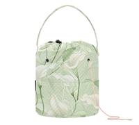 Calla Lily Flower Pastel Colors Mint Green Crochet Tote Bag Yarn Project Bag con fori Borsa per lavori a maglia da viaggio all'uncinetto