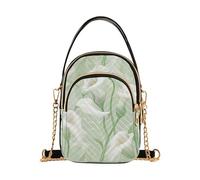 Calla Lily Flower White Mint Green trendy borsa a tracolla per donna con multi tasche borse da donna per le signore