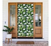 Calla Lily Flowers Bouquet Door Covers Decorative - Decorazioni per porte interne ed esterne, primavera/estate/autunno/inverno, decorazioni natalizie per Halloween