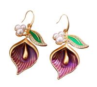 Calla Lily - Orecchini pendenti da donna smaltati