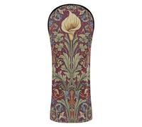 Calla Lily Red Blue William Morris Pattern Golf Cover Set Copritesta con Numero Tag per Driver & Fairway Woods Golf Regali