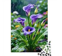 Calla Viola 1000 Tessere Arte floreale Cartone Resistente Puzzle Da 14 Anni, Stimolante Svago, Idea Regalo Originale Per Ragazzi E Adulti 70x50cm/1000pcs