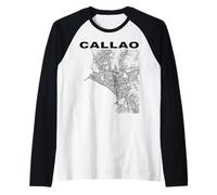 Callao - Mappa della Città del Perù Souvenir Maglia con Maniche Raglan