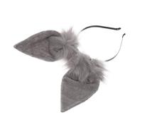 CALLARON 1 Pezzo Coparino Per Le Orecchie Di Coniglio Costume Accessori Per Orecchie Da Coniglio in Pizzo Pelo Di Coniglio Adulto Bunny Hack Grigio Peluche
