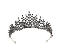 CALLARON 1 Pezzo diadema d'epoca diademi neri da sposa nero matrimonio per la sposa diademi nuziali reali per ragazze Nozze barocca copricapo da festa tiara nuziale lega