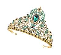 CALLARON 1 Pz barocca retrò copricapo da sposa per la sposa la principessa incorona i diademi signora per le donne coroncina sposa tiara di Bride Tiara Verde