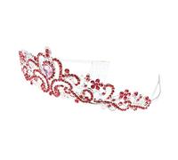 CALLARON 1 Pz Crown in Lega Di Diamante Copricapo Di Tiara Da Ragazza Ballo Studentesco Addio Nubilato Matrimonio Per La Sposa Copricapo D'argento Ragazza Del Matrimonio Rosa Strass