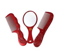CALLARON 1 Set Bride Combs Nello Specchio Decorazioni Arredamento Del Matrimonio Pettine Pettini Specchietto Fornitura Di Nozze Tradizionali Cinesi Specchio Festivo Plastica