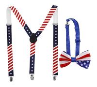 CALLARON 1 Set di bandiere americane Bretelle & Bretelle per gli uomini elastico accessori Stati Uniti cinghia clip uomo regolare, come mostrato nell'immagine., M