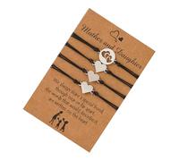 CALLARON 1 Set Set Bracciale Braccialetto Di Filo Di Cera Braccialetto Di Corrispondenza Del Cuore Catena Manuale Regolabile Braccialetto Di Relazione Corda Cerata Black