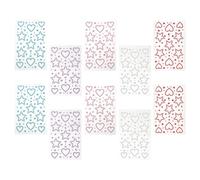 CALLARON 10 Fogli Adesivi Strass a Forma di Stella e Cuore 3d, Gemme di Perle Autoadesive per Trucco, Unghie e Corpo, Decorazioni Artigianali per Festival e Feste