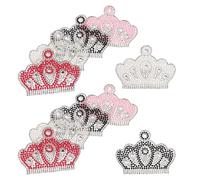 CALLARON 10 Pezzi Adesivi Corona in Perle Strass e Colla a Caldo Autoadesiva per Decorare Abbigliamento e Tende, per Regali e Feste Colore Casuale