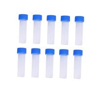 CALLARON 10 Pezzi Bottigliette di Plastica Trasparenti 6x2cm Contenitori Organizzatori per Aghi e Perline per DIY e Artigianato con Coperchio Blu