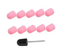 CALLARON 10 Pezzi Cappucci Abrasivi per Manicure Elettrico Rosa 120# in Plastico Resistenti al Calore per Rimuovere Cuticole e Pulire Sotto le Unghie