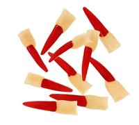 CALLARON 10 Pezzi lettino finto per le dita allarmante suggerimenti unghie da strega mano unghie finte zombie forniture per feste dito decorativo di halloween plastica rosso