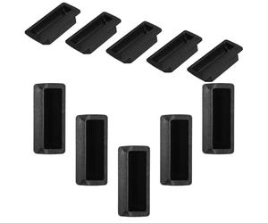 CALLARON 10 Pezzi Maniglie Incasso per Porte Armadio in Plastica Abs Nera 1,6mm Anello di Trazione, Maniglie per Cassetti Industriali Resistenti Adatte per Mobili Interni e Armadi
