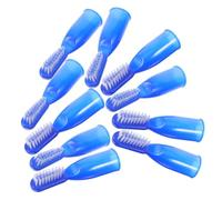 CALLARON 10 Pezzi Spazzolino da denti a mezzo dito extra a forma di UV Halloween rosa mini Piccoli spazzolini da denti spazzolini da denti carcerari Piccolo spazzolino da denti plastica Blu