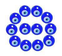 CALLARON 12 Pezzi Ciondoli Pendenti Occhio Malocchio in Vetro Blu 3 Cm Perline Decorative Fai da Te Creazione Gioielli Accessori Artigianato