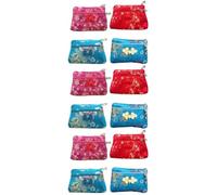 CALLARON 12pezzi Pochette Seta Con Cerniera Design Elegante e Spaziose Per Monete e Gioielli Stile Cinese e Motivi Casual Variabili