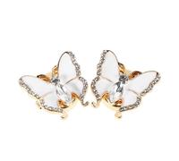 CALLARON 1paio Cufflinks Donna Forma Di Farfalla Metallo Con Strass Eleganti Accessori Per Collo Camicia Decorazioni Rimovibili Per Look Da Ufficio e Festa