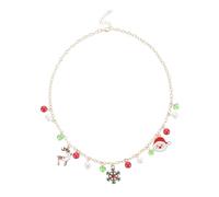 CALLARON 1pezzi Collana Donna Con Ciondolo Di Natale Fiocco Lega Girocollo Elegante Per Ragazze Accessorio Natale Resistente e Luminoso Regalo Per Festa e Occasione