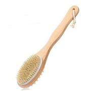 CALLARON 1pezzi Spazzola Da Bagno Manico Lungo Spazzola Setole Naturali Doppia Faccia Per Scrub Corpo e Pulizia in Doccia