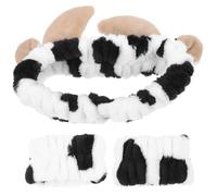 CALLARON 1set Fasce Per Viso Stile Mucca Per Donne Fascia Spa Morbida e Elastico Per Lavaggio Viso e Trucco Accessori Pratici Per La Bellezza Con Braccialetti Coordinati