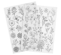 CALLARON 2 Fogli Stencil di Fiori da Ricamo in Materiale Non Tessuto Idrosolubile, Stabilizzatori Lavabili per Ricamo a Mano, Modelli Trasferibili per Abbigliamento e Arredamento Casa