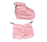 CALLARON 2 Paia Guanti e Copriscarpe in per alla Paraffina Protezione Morbida per Kit Accessori Parafina per Trattamenti Spa e Casa Colore Rosa Guanti Copriscarpe