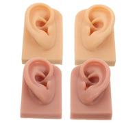 CALLARON 2 paia Orecchio Silicone Realistico per Pratica Piercing Morbido e Flessibile e Destra Strumento Anatomia Umana per Formazione e Display Gioielli