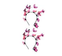 CALLARON 2 Pezzi Accessori Per Da Sposa Fascia Da Sposa Dei Di Fiori Accessori Per a Farfalla Decorazioni Per Feste Di Tè Testamento Del Matrimonio Rosa Pvc