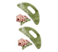 CALLARON 2 Pezzi Consiglio di raschiatura verde asse calcolo Collo raschietto viso di facciale strumento gua sha per il viso Strumento di scultura faccia