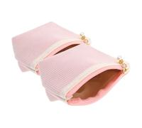 CALLARON 2 Pezzi Custodia Per Rossetto Borsone Organizzatore Borsa Dei Trucchi Borsa Per Il Trucco Piccola Sacca Cosmetica Contratto Di Trucco Da Viaggio Per Le Donne Rosa a Coste