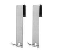 CALLARON 2 Pezzi Gancio Asciugamani Bagno in Acciaio Inox Argento, Gancio per Vetro senza Cornice, Installazione senza Fori, per Bagno e Dietro la Porta