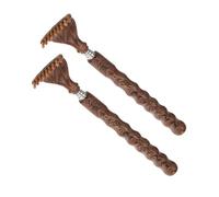 CALLARON 2 Pezzi Grattaschiena Telescopico in Legno per Anziani Manico Ergonomico Estendibile Portatile e Leggero per Prurito Accesso Facile Tutta la Schiena