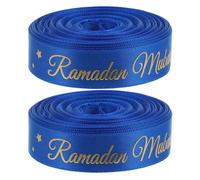 CALLARON 2 Pezzi Nastro in Poliestere Blu per Confezioni Regalo Fiocco Elegante e Delicato, Versatile e Confortevole al Tatto, per Decorazioni di Ramadan e Matrimoni