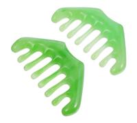 CALLARON 2 Pezzi Pettine Massaggiante Guasha Verde Strumento Portatile per Massaggio Capelluto Sollievo Stress e Migliora Circolazione per Relax e Riduzione Rottura