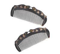 CALLARON 2 Pezzi Pettine Massaggiante In Corno Di Bue Pettine Per Acconciature Pettine Dentato In Osso Di Mucca Per Pettine Naturale Lisciante Fine Del Cuoio Capelluto Parrucchiere Donna