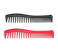 CALLARON 2 Pezzi Pettini per Chioma a Denti Larghi per Donna, Spazzola Massaggiante per Chioma, Pettine da Parrucchiere Leggero per Uso Domestico e Viaggi, Set Pettini Rossi e Neri