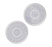 CALLARON 2 Pezzi Stampo per Sottobicchieri in Silicone Rotondo Flessibile e Riutilizzabile Design Semplice per Regali Fatti a Mano e Riunioni di Famiglia