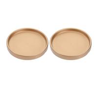 CALLARON 2 Pezzi Vassoio Portafiori in Ceramica Oro per Vasi da Esterno, Sottovaso Rotondo per Balcone e Giardino, Resistente e Protettivo per Festa Estiva