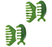 CALLARON 2 Set Pettine Da Massaggio Largo Dente Pettine A Denti Larghi Forma Unto Raschiante Per La Dei Light Green 2 Pezzi*2