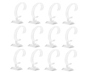 CALLARON 24 Pezzi Espositore Trasparente per Orologi C Stand Resistenti con Base Stabile per Orologi e Organizer Pratico per Negozio e Personale