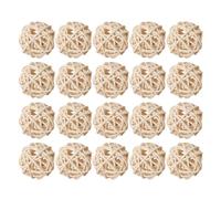 CALLARON 25 Sfere di Rattan Naturale 3cm per Aromaterapia e Decorazione Casa, Palline Decorative per Vaso, Accessori Artigianali Resistenti per Centrotavola e Ambienti Interni