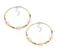 CALLARON 2pezzi Bohemia Beads Ankle Chain with Natural Shells Fashion Jewelry for Women Design Lightweight and Elegant Accessory for Various Outfits