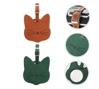 CALLARON 2pezzi Etichette Valigia in Pelle Pu Resistente e Riutilizzabile Tag Identificativi Con Strap Per Riconoscere Bagagli Aereo e Viaggio