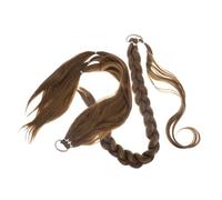 CALLARON 2pezzi Extension Coda Di Cavallo Intrecciata Estensione Capelli Donna Coda Di Cavallo Lunga in Filo Ad Alta Temperatura Decorazione Capelli Naturale e Bella Resistente e Duratura p