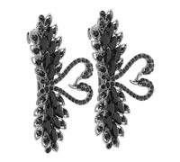 CALLARON 2pezzi Fermaglio per Capelli Forma di Cigno in Metallo Nero Cristalli Fermagli per Capelli Strass per Donna e Ragazza da Sposa